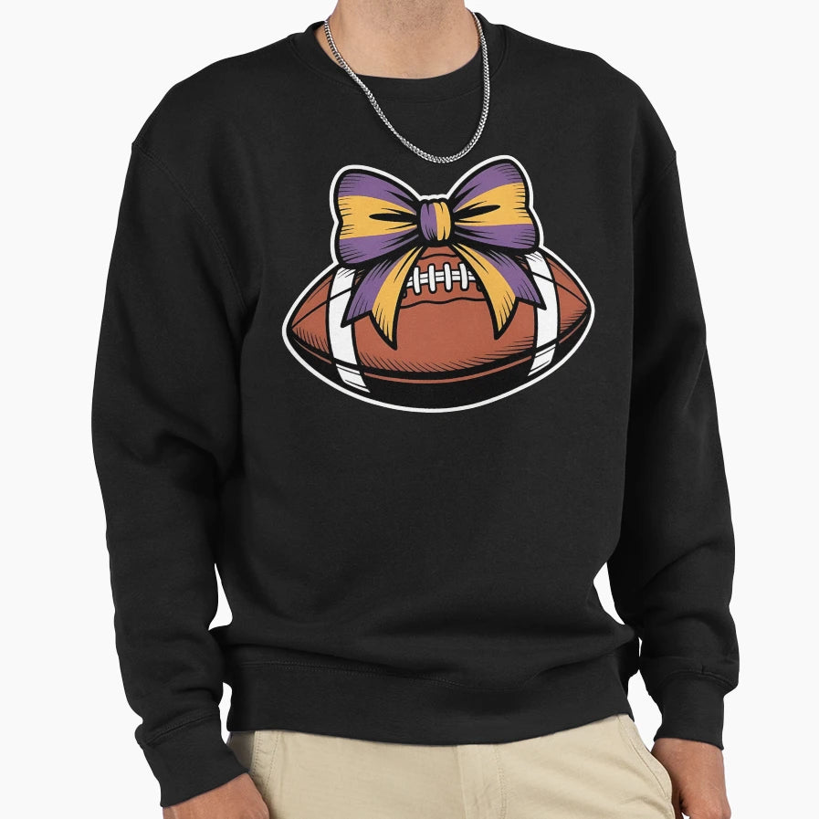Purple Yellow Gold Football Sweatshirt - Novelty Apparel Men Women - T-Shirt, Sweatshirt, Hoodie