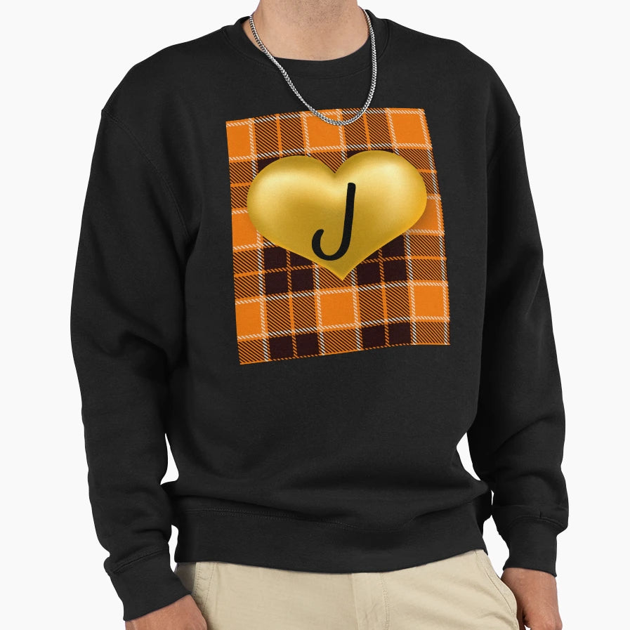 Abstract Warm Plaid Puff Gold Sweatshirt - Casual Everyday Wear Unisex - T-Shirt, Sweatshirt, Hoodie