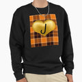 Abstract Warm Plaid Puff Gold Sweatshirt - Casual Everyday Wear Unisex - T-Shirt, Sweatshirt, Hoodie