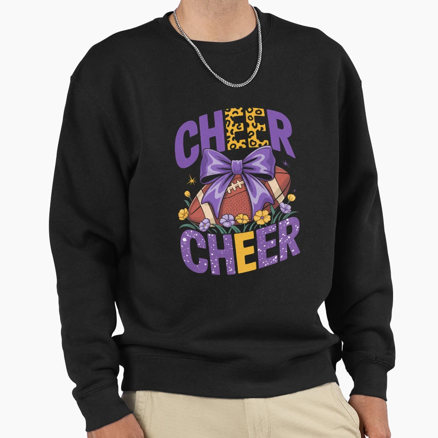 Coquette Cheer Bow Sport Leopard Sweatshirt - Fun Novelty Design Unisex - T-Shirt, Sweatshirt, Hoodie