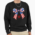 Usa Soccer Bow Patriotic Hair Ribbon Sweatshirt - Graphic Print for Adults - T-Shirt, Sweatshirt, Hoodie