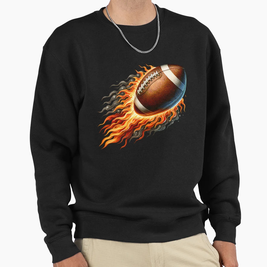 Fireball Football Crash Explosive Sweatshirt - Minimalist Print for Adults - T-Shirt, Sweatshirt, Hoodie