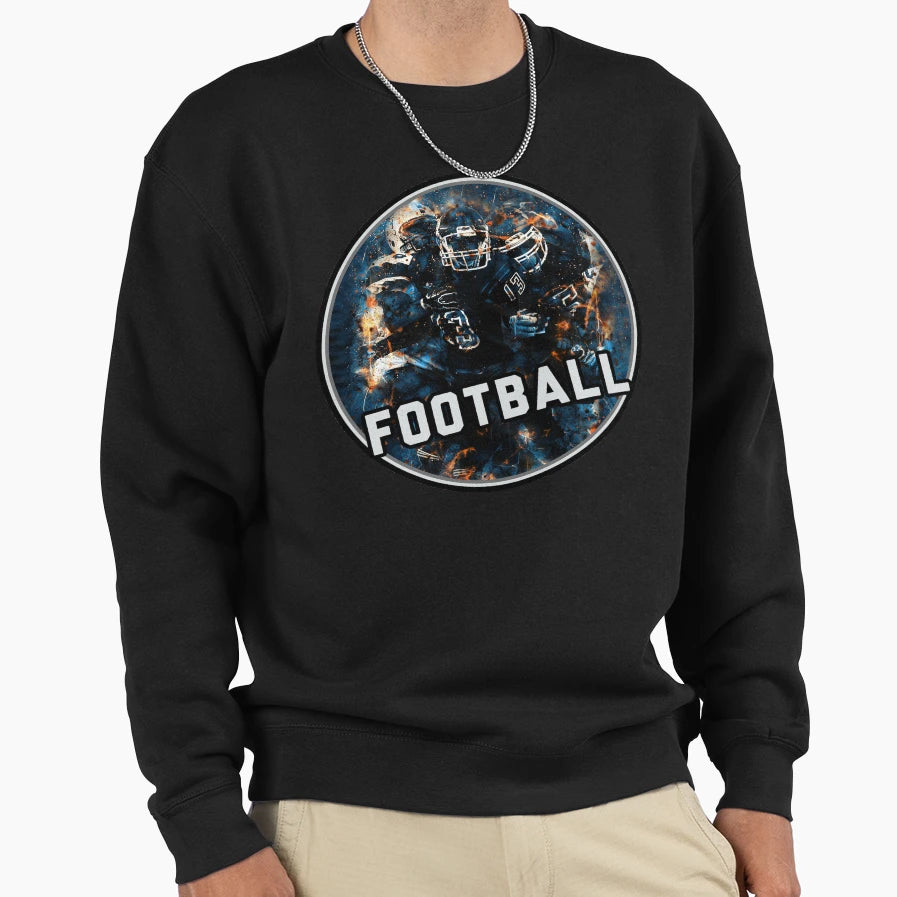 Football Team Hot Red Blue Fire Art T-Shirt - Aesthetic Graphic for Adults - T-Shirt, Sweatshirt, Hoodie