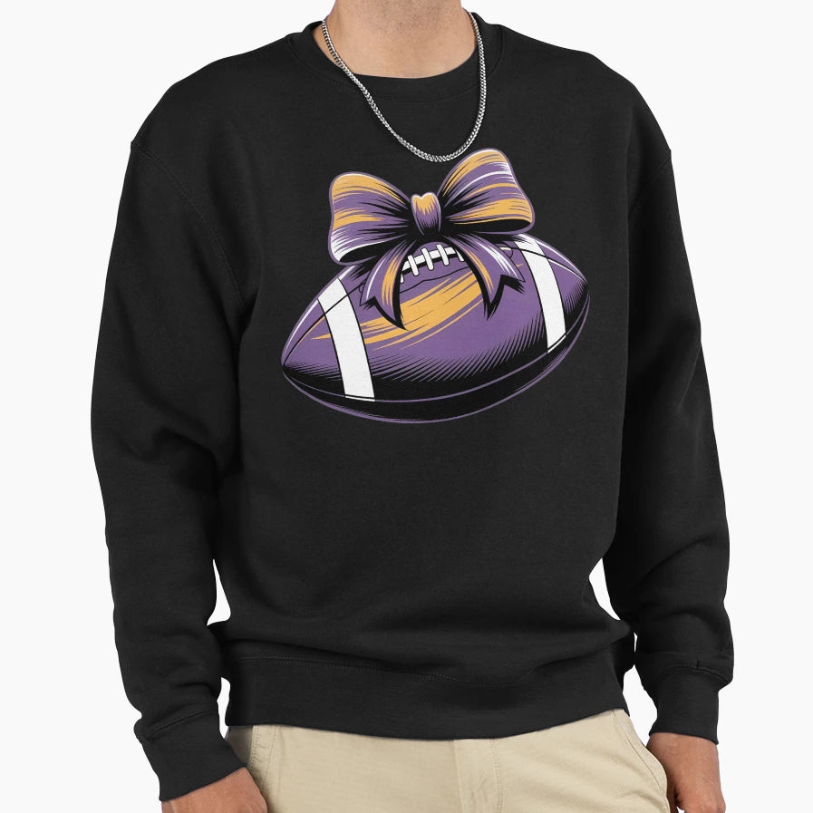 Purple Yellow Gold Football Sweatshirt - Custom Art Print for Adults - T-Shirt, Sweatshirt, Hoodie