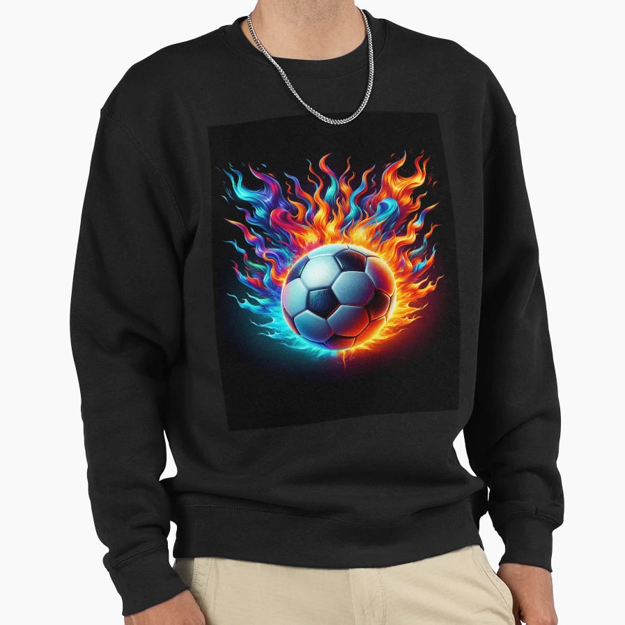 Burning Football Soccer Sweatshirt - Novelty Apparel Men Women - T-Shirt, Sweatshirt, Hoodie
