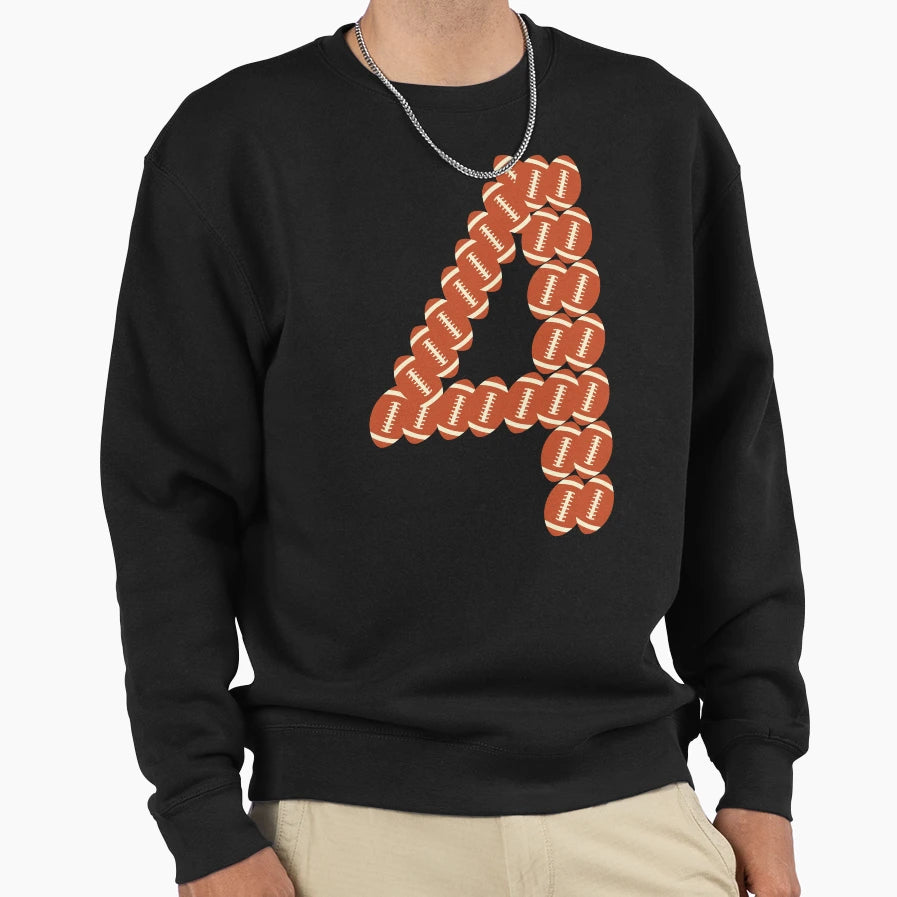 Player Number 4 Four American Sweatshirt - Casual Everyday Wear Unisex - T-Shirt, Sweatshirt, Hoodie