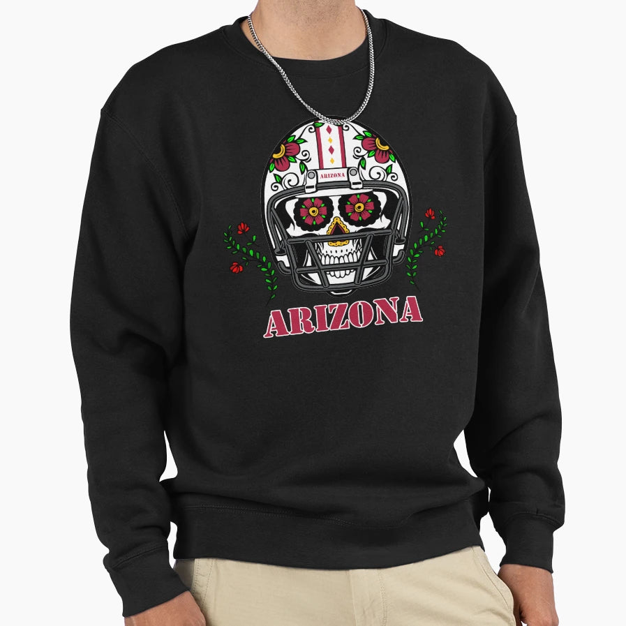 Arizona Football Helmet Sugar Sweatshirt - Casual Everyday Wear Unisex - T-Shirt, Sweatshirt, Hoodie