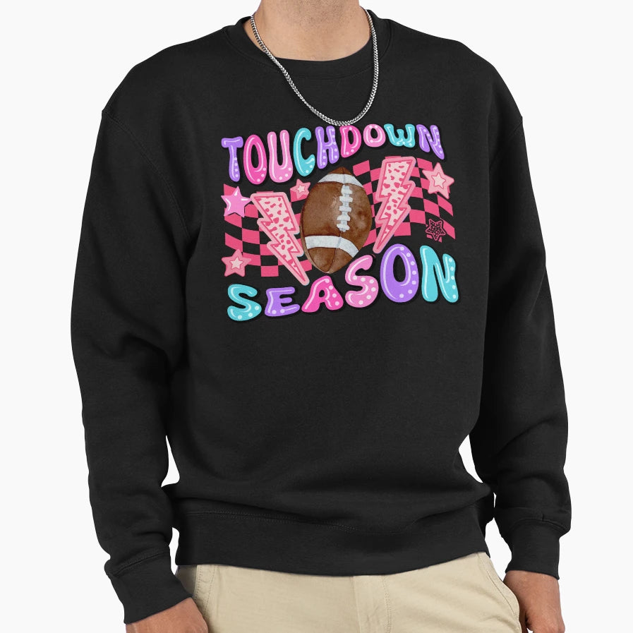 Colorful Touchdown Season Sweatshirt - Fun Novelty Design for Adults - T-Shirt, Sweatshirt, Hoodie