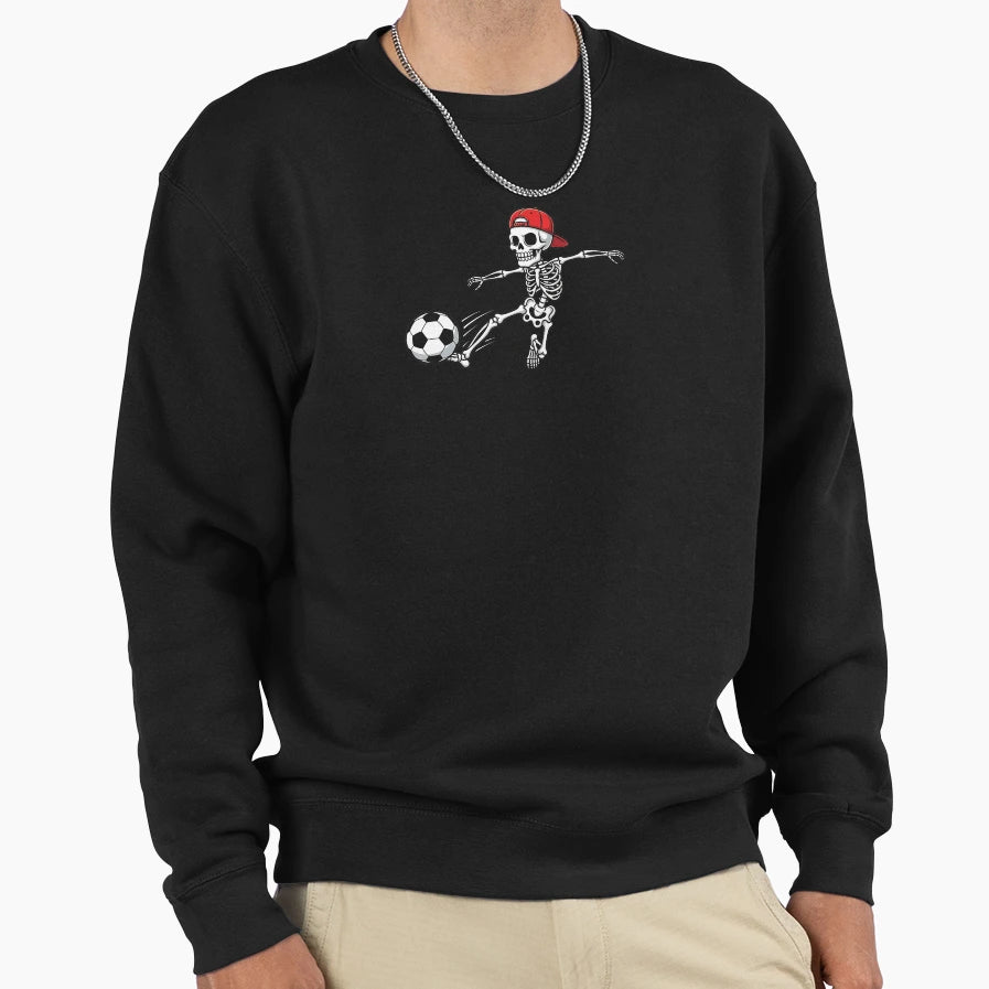 Skeleton Soccer Halloween Costume Sweatshirt - Casual Everyday Wear Unisex - T-Shirt, Sweatshirt, Hoodie