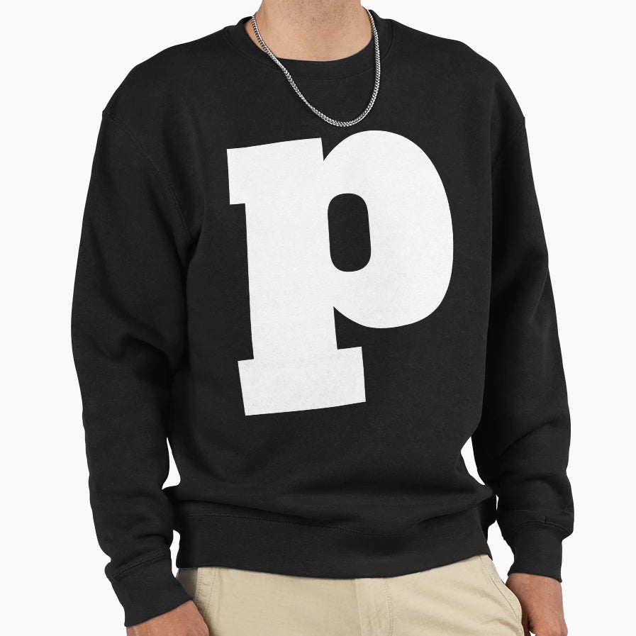 Alphabet P Lowercase Letter P Sweatshirt - Streetwear Style for Adults - T-Shirt, Sweatshirt, Hoodie