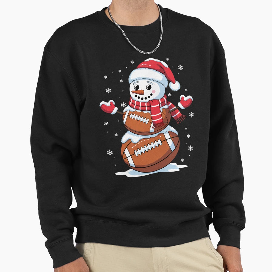 Merry Football Holiday Sport Sweatshirt - Fun Novelty Design Men Women - T-Shirt, Sweatshirt, Hoodie