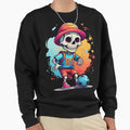 Cartoon Skull Playing Soccer Sweatshirt - Fun Novelty Design for Adults - T-Shirt, Sweatshirt, Hoodie