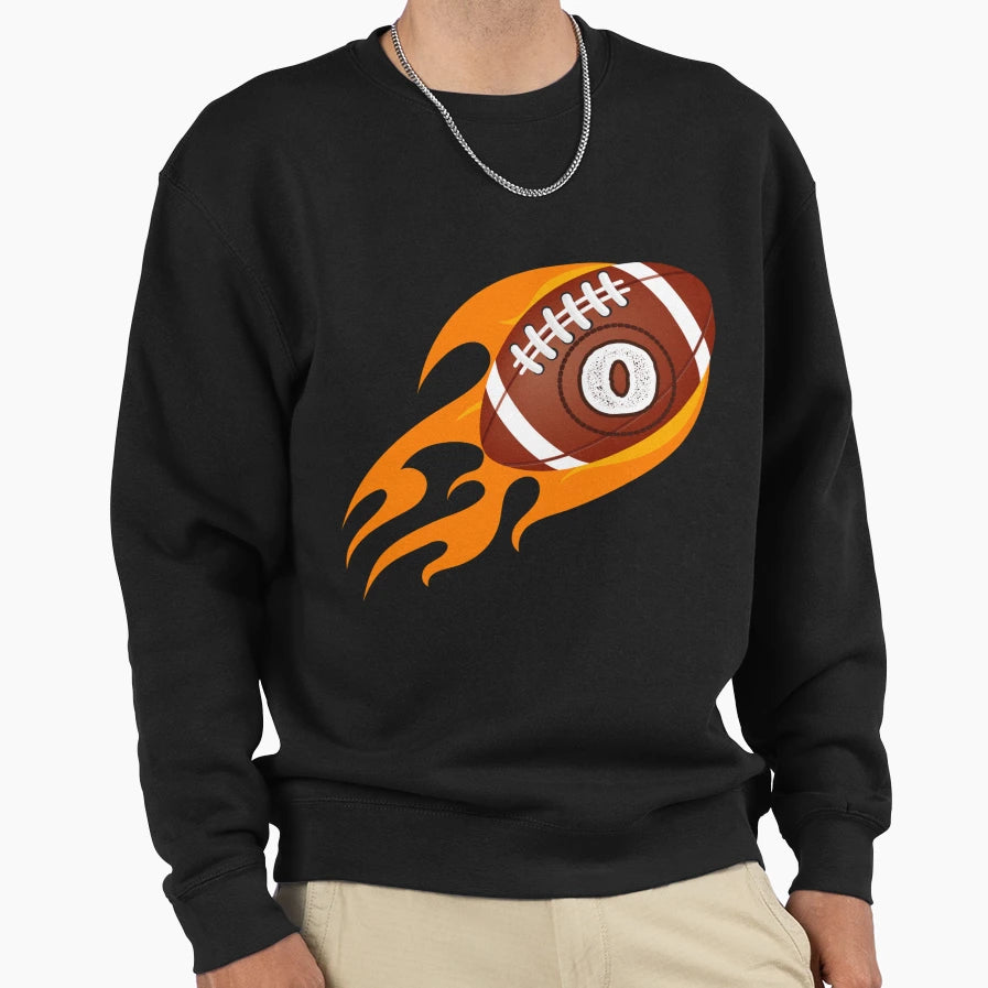 Monogram O Football Fireball Sweatshirt - Trendy Graphic Unisex - T-Shirt, Sweatshirt, Hoodie
