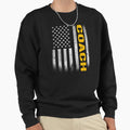 Coach Dad American Flag Usa Coach Sweatshirt - Graphic Print Unisex - T-Shirt, Sweatshirt, Hoodie