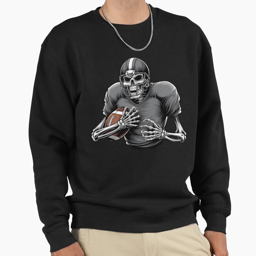 Spooky Halloween Skeleton Football Sweatshirt - Fun Novelty Design Unisex - T-Shirt, Sweatshirt, Hoodie