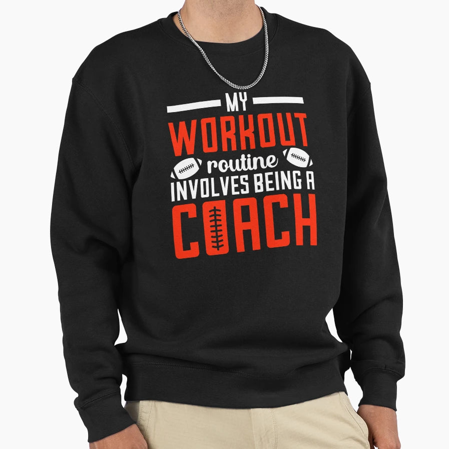 Football Workout Routine Sports Sweatshirt - Minimalist Print Men Women - T-Shirt, Sweatshirt, Hoodie