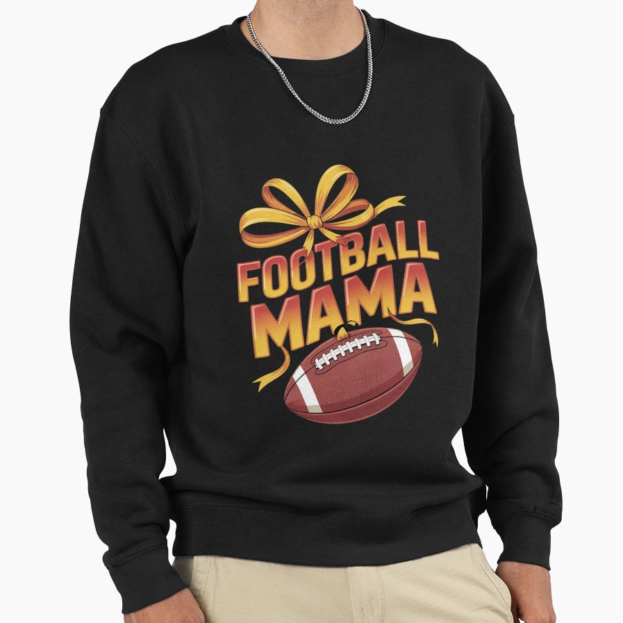 Coquette Bow Game Day Football Mama Sweatshirt - Unique Graphic for Adults - T-Shirt, Sweatshirt, Hoodie