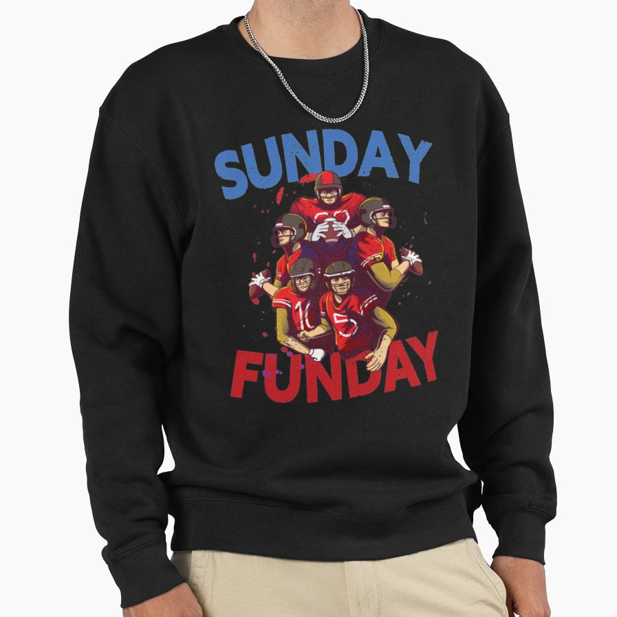 Sunday Funday Football T-Shirt - Custom Art Print Unisex - T-Shirt, Sweatshirt, Hoodie