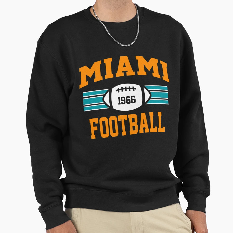 Miami Football Athletic Sports Sweatshirt - Aesthetic Graphic Men Women - T-Shirt, Sweatshirt, Hoodie