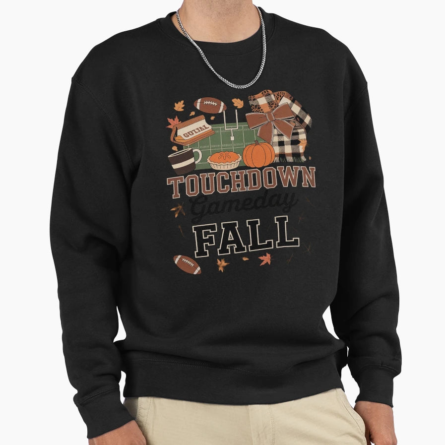 Boho Floral Autumn Fall Football Collage Sweatshirt - Graphic Print Unisex - T-Shirt, Sweatshirt, Hoodie