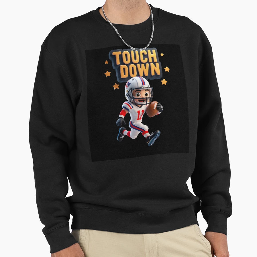Cartoon American Football Player Sweatshirt - Minimalist Print Men Women - T-Shirt, Sweatshirt, Hoodie