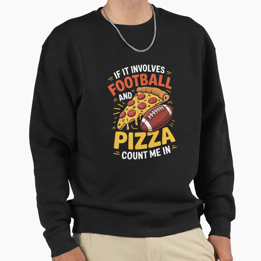 Football Pizza Pizza Party Game Day Sweatshirt - Unique Graphic Unisex - T-Shirt, Sweatshirt, Hoodie
