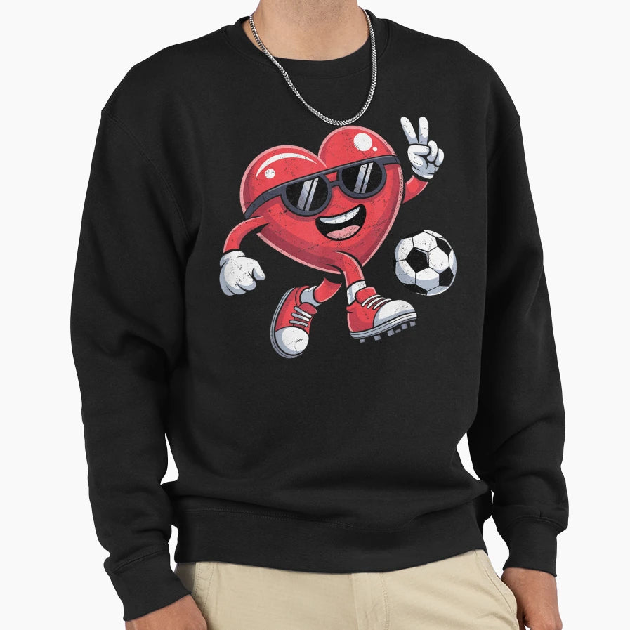 Valentines Day Heart Playing Sweatshirt - Aesthetic Graphic for Adults - T-Shirt, Sweatshirt, Hoodie