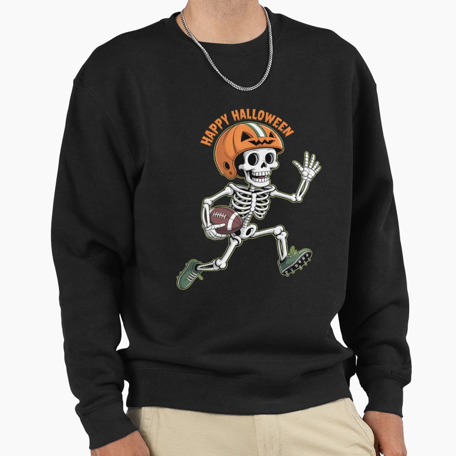 Skeleton American Football Player Sweatshirt - Aesthetic Graphic Men Women - T-Shirt, Sweatshirt, Hoodie
