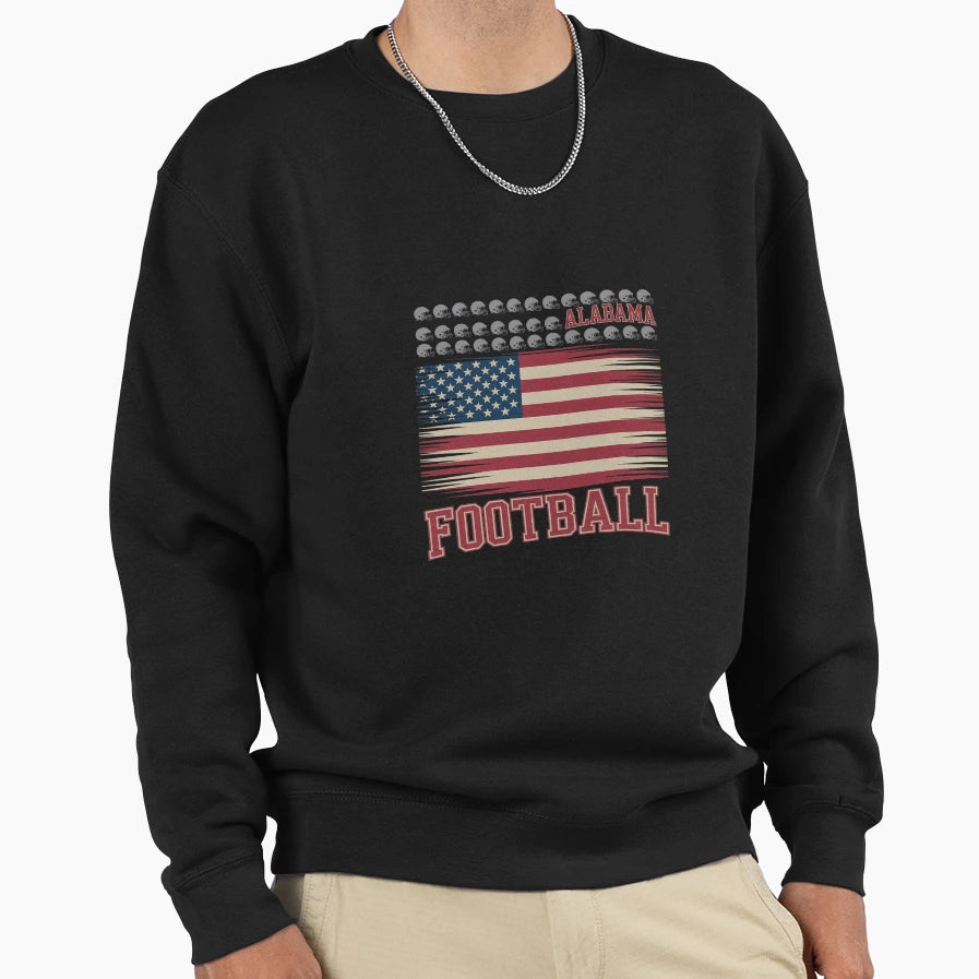 Patriotic Usa Flag Alabama Football Sweatshirt - Unique Graphic for Adults - T-Shirt, Sweatshirt, Hoodie