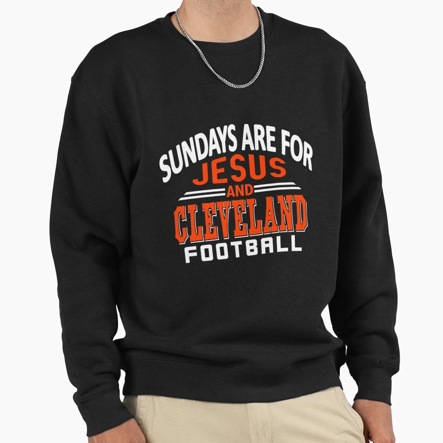 Cleveland Football Fan Sundays And Sweatshirt - Unique Graphic Men Women - T-Shirt, Sweatshirt, Hoodie