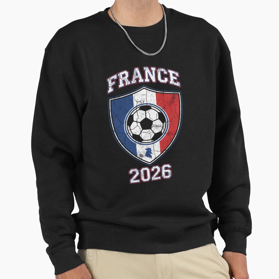France Football 2026 Soccer Crest Sweatshirt - Graphic Print Unisex - T-Shirt, Sweatshirt, Hoodie