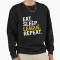 Eat Sleep League Repeat Sports Sweatshirt - Minimalist Print for Adults - T-Shirt, Sweatshirt, Hoodie