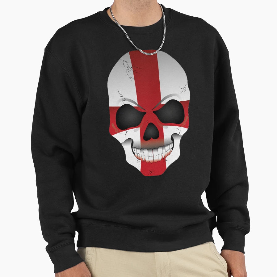 English Vampire Skull Flag Sweatshirt - Casual Everyday Wear for Adults - T-Shirt, Sweatshirt, Hoodie