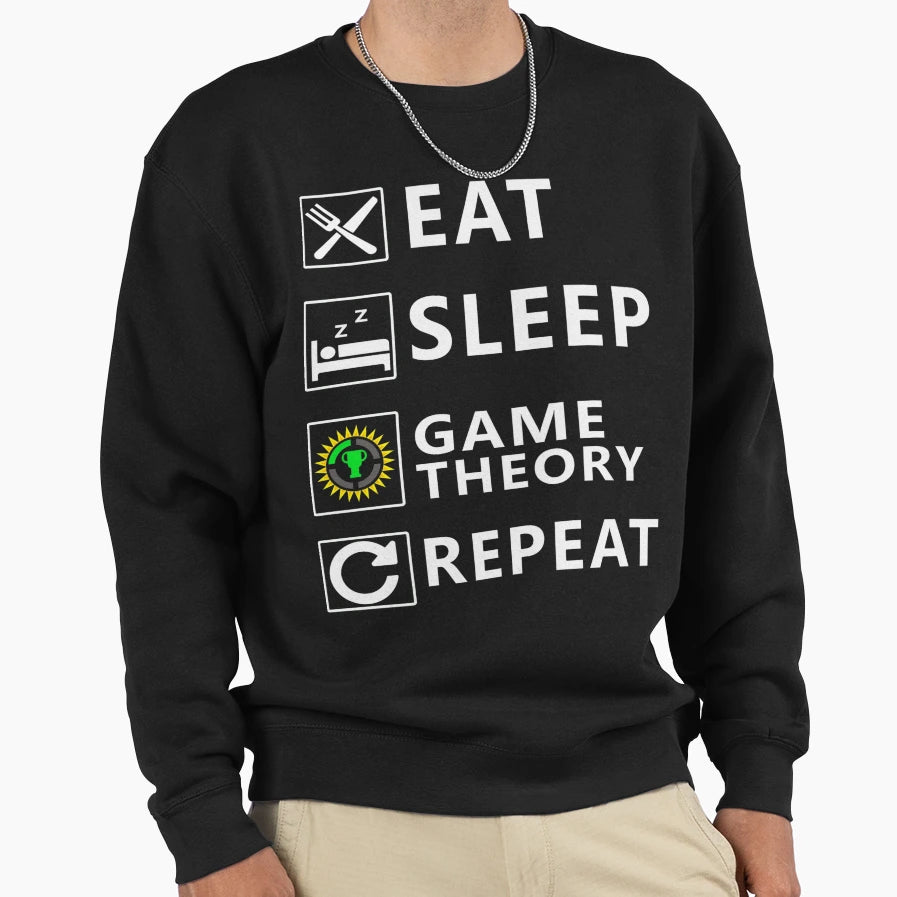 Eat Sleep Game Repeat And Birthday Ideas Sweatshirt - Graphic Print Unisex - T-Shirt, Sweatshirt, Hoodie
