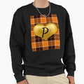Abstract Warm Plaid Puff Gold Heart Sweatshirt - Custom Art Print Unisex - T-Shirt, Sweatshirt, Hoodie