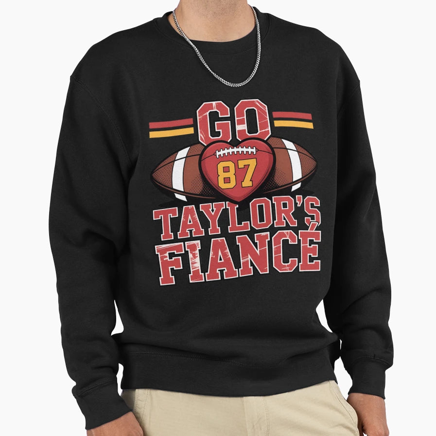 Football Heart Number 87 Go Team Sweatshirt - Unique Graphic Men Women - T-Shirt, Sweatshirt, Hoodie