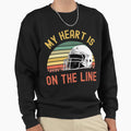 My Heart Is Line Football Offense Sweatshirt - Minimalist Print Men Women - T-Shirt, Sweatshirt, Hoodie