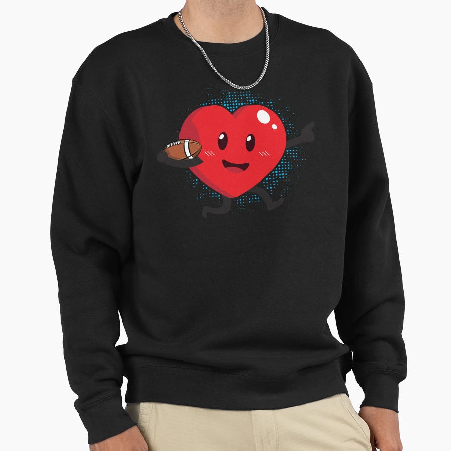 Heart Playing American Football Sweatshirt - Streetwear Style Unisex - T-Shirt, Sweatshirt, Hoodie