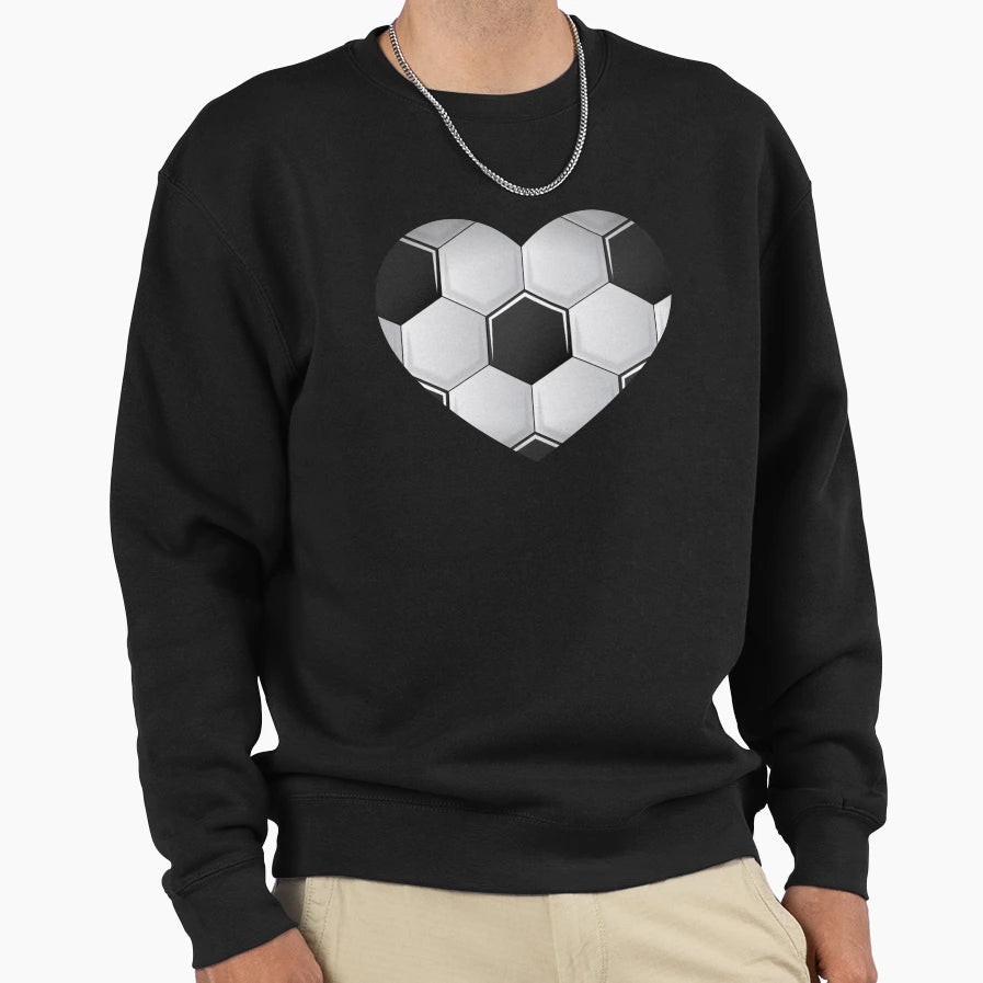 Love Soccer Heart Sports Football Sweatshirt - Streetwear Style for Adults - T-Shirt, Sweatshirt, Hoodie