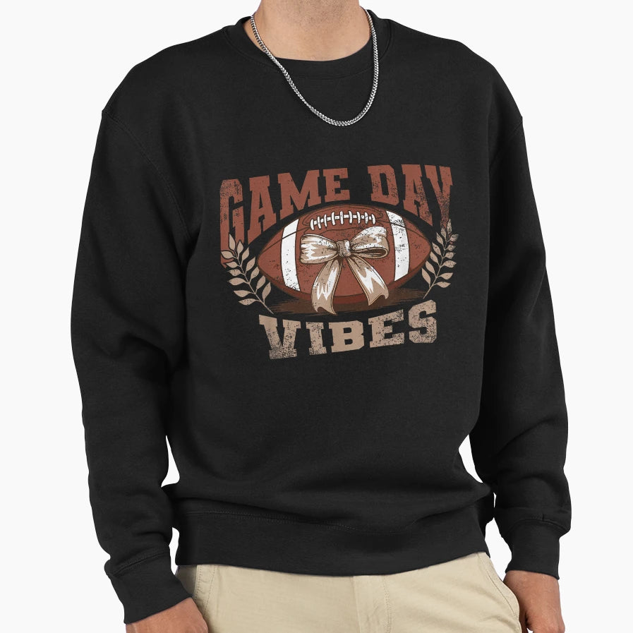 Game Day Coquette Bow Football Sweatshirt - Streetwear Style Men Women - T-Shirt, Sweatshirt, Hoodie