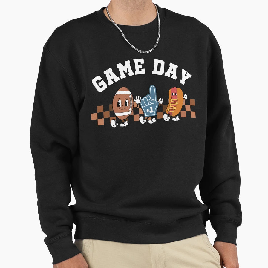 Football Game Day Groovy Sports Sweatshirt - Novelty Apparel for Adults - T-Shirt, Sweatshirt, Hoodie