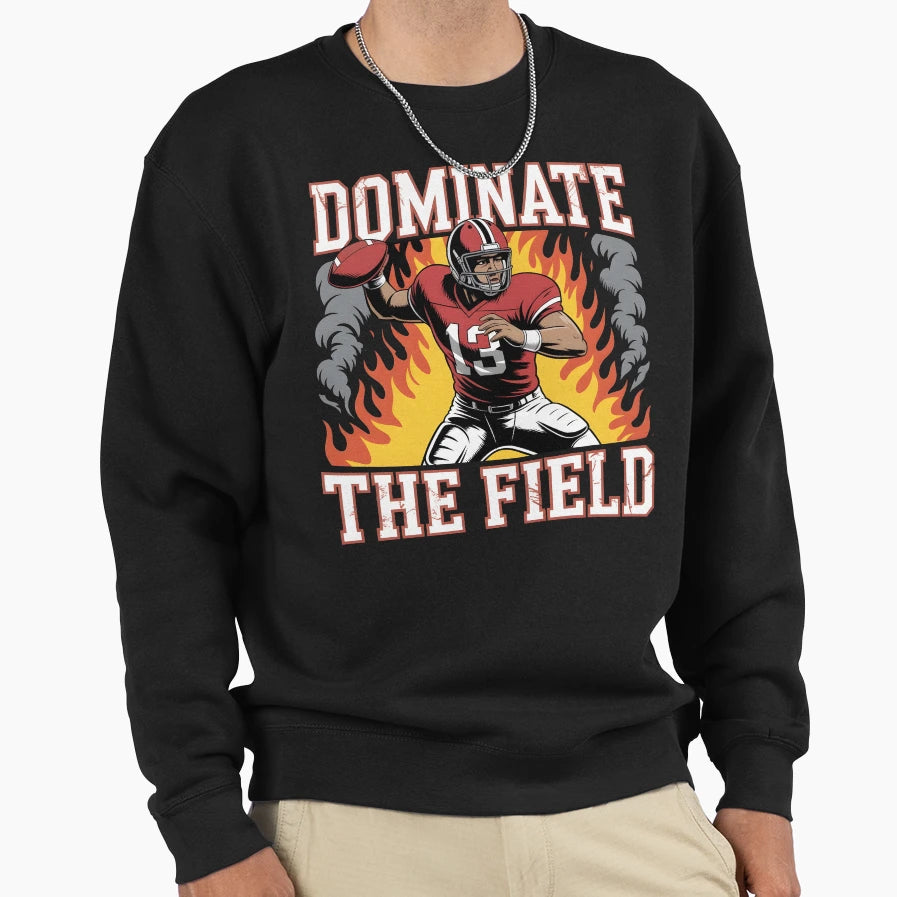 Dominate Field American Football Sweatshirt - Minimalist Print Men Women - T-Shirt, Sweatshirt, Hoodie