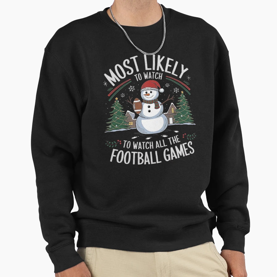 Snowman Football Fan Sweatshirt - Aesthetic Graphic Unisex - T-Shirt, Sweatshirt, Hoodie