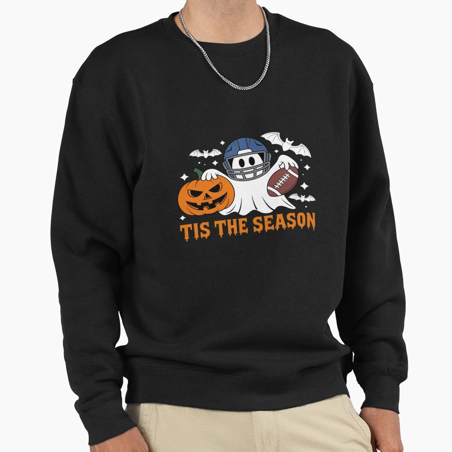Tis Season Football Halloween Spooky Sweatshirt - Streetwear Style Unisex - T-Shirt, Sweatshirt, Hoodie