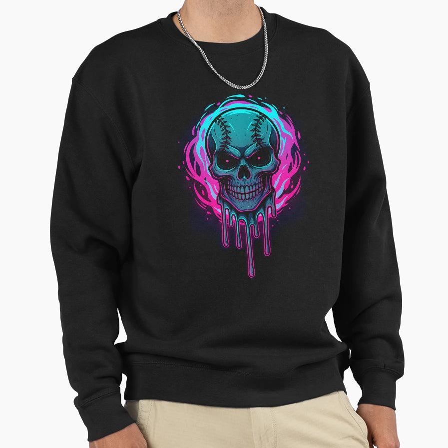 Pumpkin Halloween Baseball Ice Sweatshirt - Novelty Apparel for Adults - T-Shirt, Sweatshirt, Hoodie