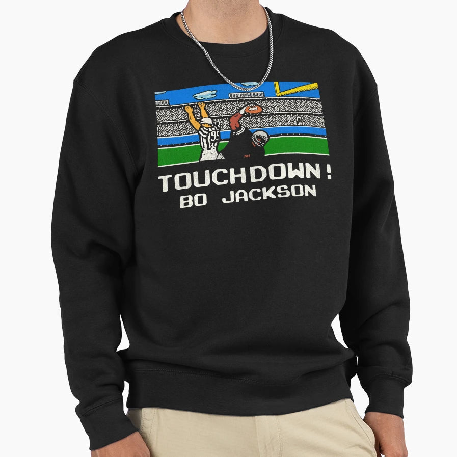 Tecmo Bo Touchdown Sweatshirt - Minimalist Print Men Women - T-Shirt, Sweatshirt, Hoodie