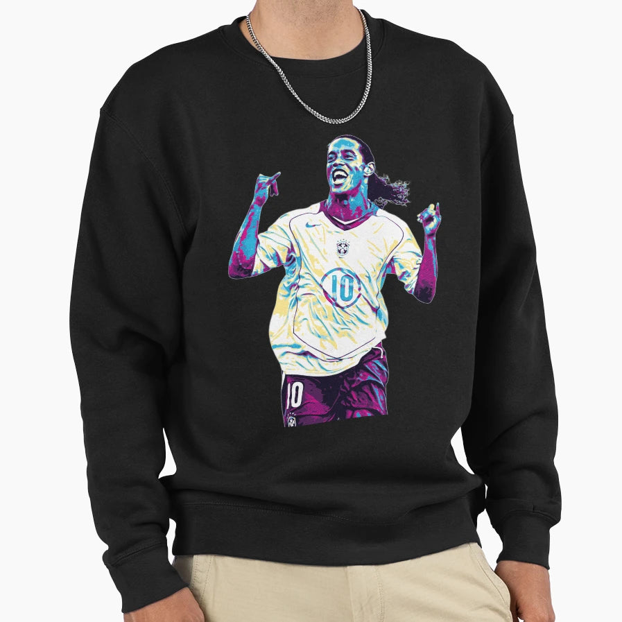 Ronaldinho Brazil Team Sweatshirt - Casual Everyday Wear for Adults - T-Shirt, Sweatshirt, Hoodie