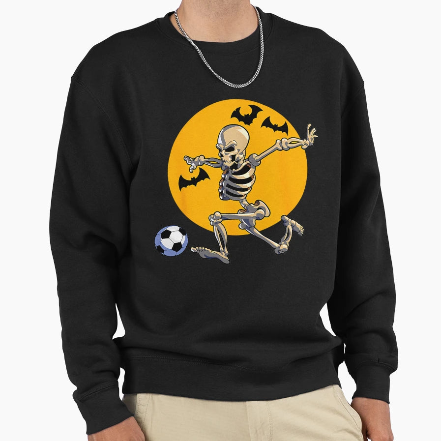 Soccer Skeleton Halloween Soccer Sweatshirt - Custom Art Print for Adults - T-Shirt, Sweatshirt, Hoodie