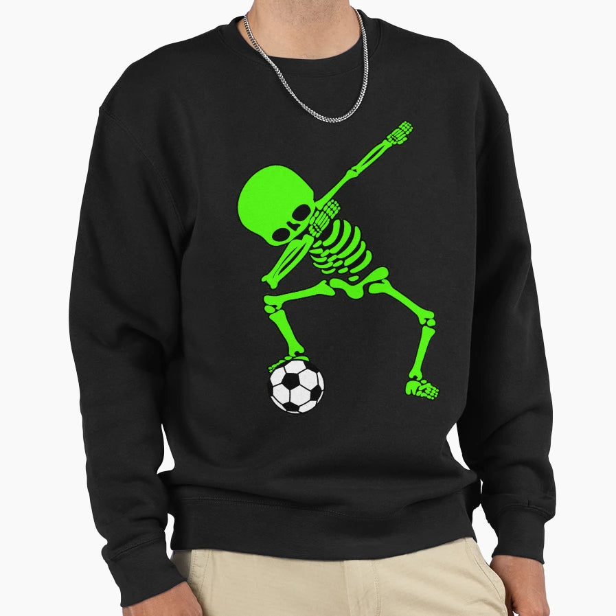 Dabbing Skeleton Soccer Lovers Sweatshirt - Trendy Graphic Unisex - T-Shirt, Sweatshirt, Hoodie