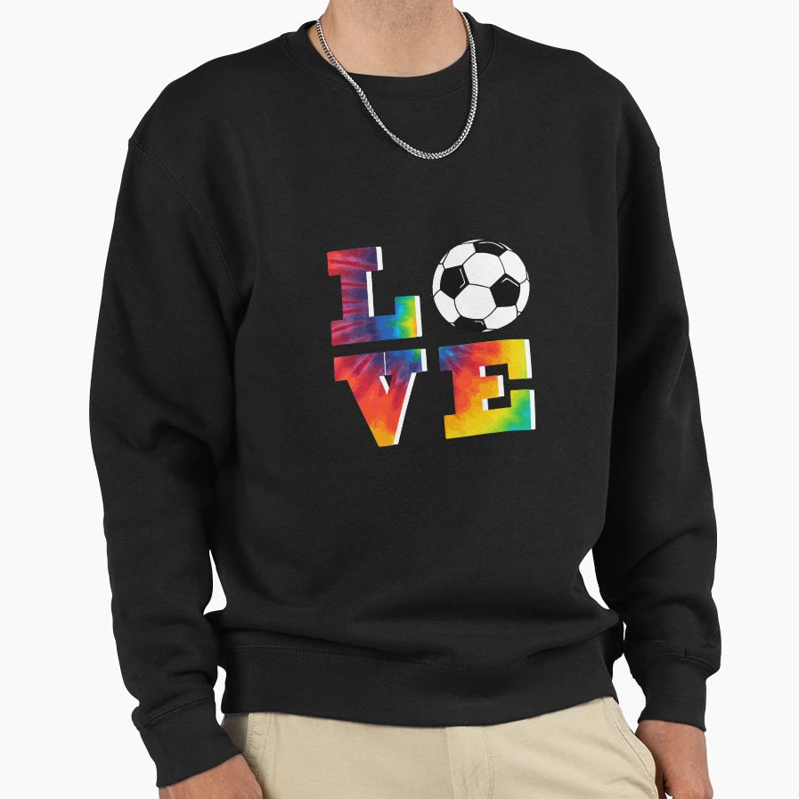 Soccer Tie Dye Big Love Forn Sweatshirt - Graphic Print Men Women - T-Shirt, Sweatshirt, Hoodie